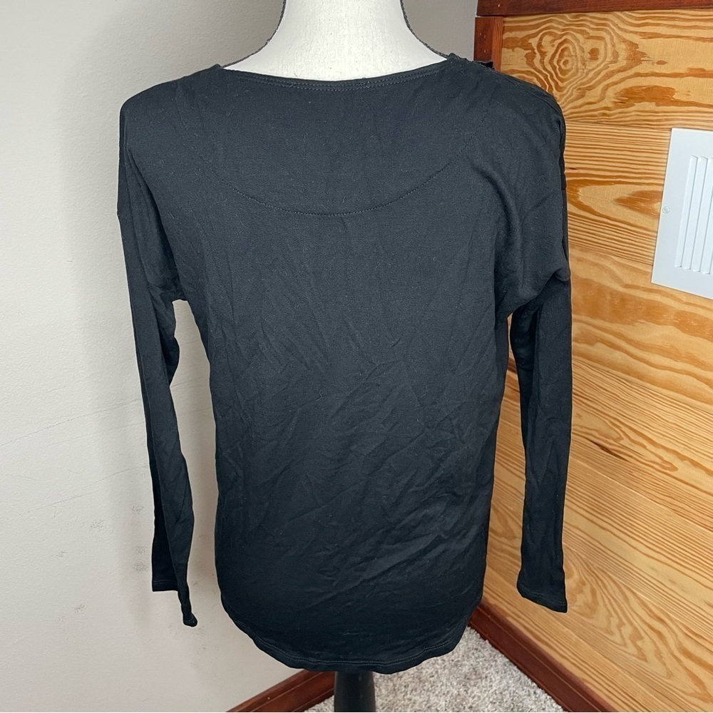 Generation Love Black Ripped Cutout Plaid Wool Silk Blend Sweater Extra Small - Picture 3 of 8